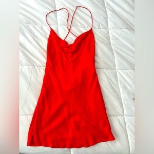 Bright Red Mini Slip Dress